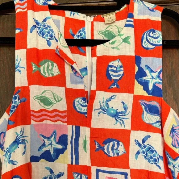 Beachy Magaschoni 100% Linen Sleeveless Dress / Cover Up - Picture 3 of 6